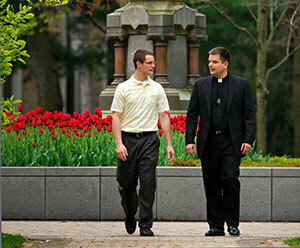 Fr Gallagher, CSC, with Seminarian