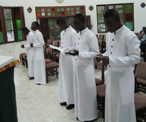 The Five New Holy Cross Novices in Ghana