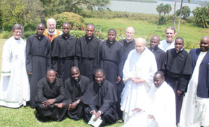 The Nine Newly Professed with their Novitiate Staff and Superiors