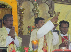 Fr Gnanam at his Mass of Thanksgiving