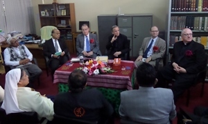 Leaders of the University of Notre Dame in the United States and the University of Notre Dame in Bangladesh meet