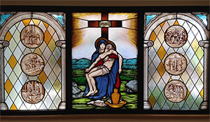The stained glass of Our Lady of Sorrows