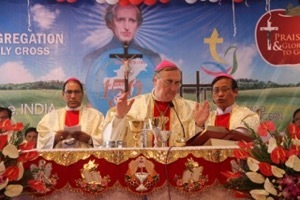 Archbishop Pinnacchio presides at the Mass for the 150th Anniversary of Holy Cross in Northeast India