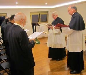 Fr Warner, assisted by Fr Rocca, leads the blessing of the renovated Generalate