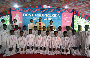 The 2015 First Profession Class in India with Fr Alexander Susai