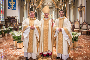 Newly Ordained Fathers Hovde And Strach With Bishop Rhoades