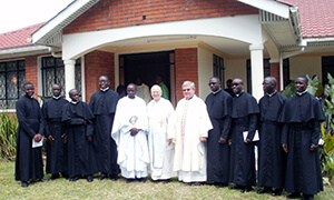 Newly Professed With Novitiate Staff – Frs Mukasa, Smith And Lucas (who Assisted Fr Mukasa While Fr Smith Was On Home Leave)