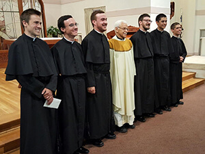 The Newly Professed With Their Novice Master, Fr Ken Molinaro, CSC