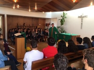 Fr David Halm, CSC, Celebrates Mass With Students At St George's College