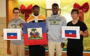 From Left: Zach Bilchek ’17, Michael Brooks ’18, Chris Dikko ’17, And Angel Chavez ’17 Are Representatives Of The Clubs That Promoted Haiti Relief Day