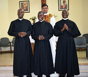Newly professed with Fr. Abraham