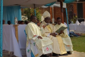 Bishop Kirabo presides at the Holy Cross Ordinations
