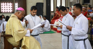 Br Lipon and Br Andrew presents themselves to Bishop Gervas Rozario