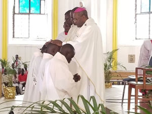 Most Rev Launay Saturné ordains four priests for Holy Cross in Haiti