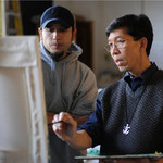 Fr. Martin Nguyen, C.S.C. teaching art at the University of Notre Dame, United States
