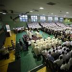 Mass at Holy Cross High School in Flushing, New York, United States
