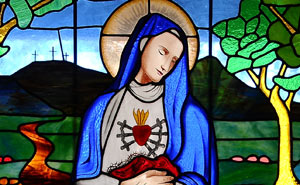 Our Lady of Sorrows Stained Glass, St George's College, Chile