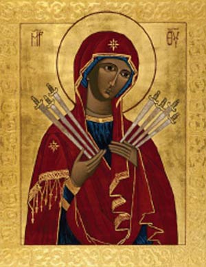 Our Lady of Sorrows Icon, Copyright Anthony Stachowksi, CSC