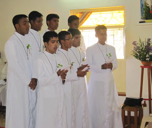 Eight Novices during the First Vows Mass