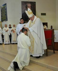 Armando is ordained a priest by the Archbishop of Monterrey