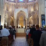 A prayer service is held in Notre-Dame de Sainte-Croix following the procession.