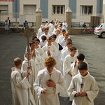 The opening procession lines up before the Inauguration Mass on Sunday, September 21, 2014.