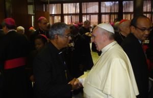 Fr Arul meets Pope Francis at the Extraordinary Synod on the Family