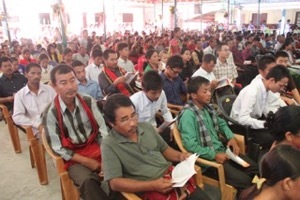 People attend the Mass for the Celebration