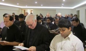 The Council of the Congregation and invited guests join in the praying of Vespers