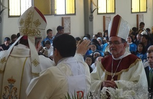 Bishop Arthur J Colgan, CSC, during the Mass of Ordination