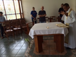Fr José Paim, CSC, celebrates Mass at the Formators Meeting in Peru