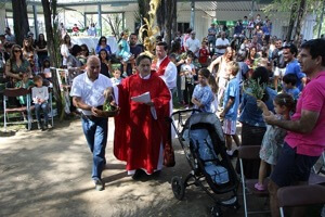 Fr Ahumada And Fr Halm Celebrate Palm Sunday Mass At St George's College