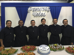 Fr Jose Ahumada With The Five Newly Professed At Their Reception