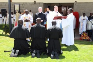 Fr Neary prays for the Newly Finally Professed