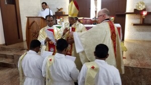 Three Holy Cross men are ordained deacons in Tamil Nadu