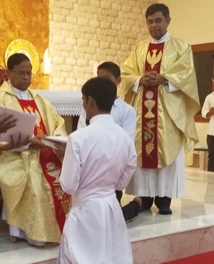 Fr Leo receives the Final Professions in South India