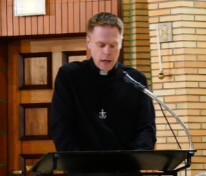 Fr Kevin Grove, CSC, gives a lecture on Father Moreau in France