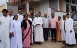 Diocesan and Congregation officials, along with local religious sisters, celebrate inauguration of new Holy Cross mission in the Diocese of Gulbarga, India