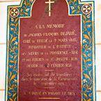Plaque made in memory of Fr. Dujarié