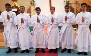 The Six Newly Ordained Deacons or Holy Cross in Bangladesh