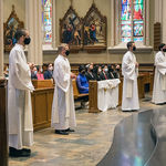 Fr. Zachary Rathke, C.S.C, Fr. Gilbrian Stoy, C.S.C., Fr. M. Joseph Pedersen, C.S.C., and Fr. Vincent Nguyen, C.S.C., are presented for Ordination in the United States