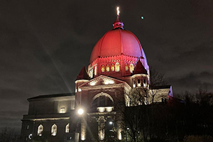 Red Wednesday at the St. Joseph's Oratory in Montreal, Canada