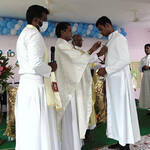 The Vicariate of Tamil Nadu Final Vows Liturgy receiving the Profession Cross.
