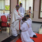 The Most Rev. Peter Machado, Archbishop of Bangalore, conferred the Sacrament of Holy Orders on Deacon Roshan Miniin D’Souza, C.S.C., and Deacon Praveen Bandula, C.S.C. in India.