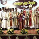 Vicariate of Tamil Nadu, India Most Rev. Lawrence Pius, ordained to the priesthood Deacon Anthony Jayaraj, C.S.C., at St. Xavier’s Church in Kovilur.