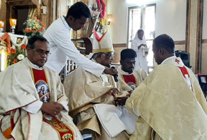 Fr. Amala William, C.S.C., Ordination to the priesthood in the Province of Tamil Nadu. He was ordained on May 3 at Saints Peter and Paul Parish Church, Aryanallur