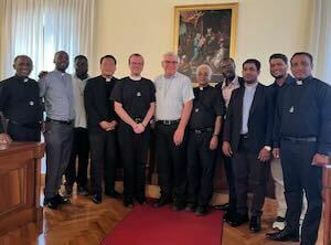 Holy Cross Superior General, Vicar General, and PNG Missionaries at the Dicastery for Evangelization