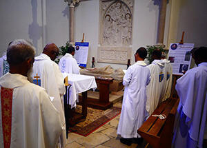 Prayer before the tomb of Blessed Basile Moreau
