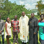 In the beautiful, peaceful environs of Lake Saaka at the Holy Cross Novitiate, Mr. Gideon Muriithi Kinyua professed his perpetual vows in the presence of community, family, and friends. Fr. Cyprian Binaka, District Superior, received the vows and also presided and preached at the Mass.