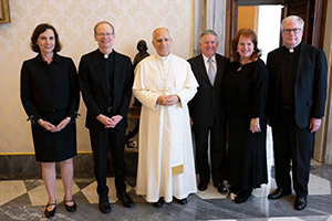 Pope Leo XIV received Fr. Robert Dowd, C.S.C., President of the
University of Notre Dame, in a private audience in the Apostolic Palace.